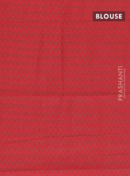 Chettinad cotton saree peacock blue and maroon with plain body and rettapet zari woven border