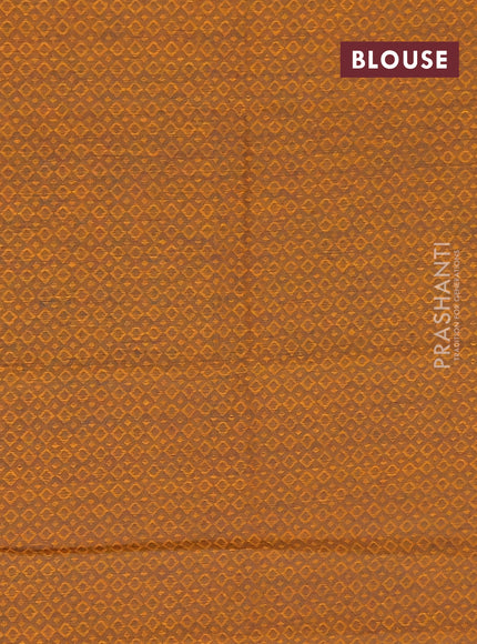 Chettinad cotton saree deep wine and mustard yellow with thread woven buttas and zari woven border