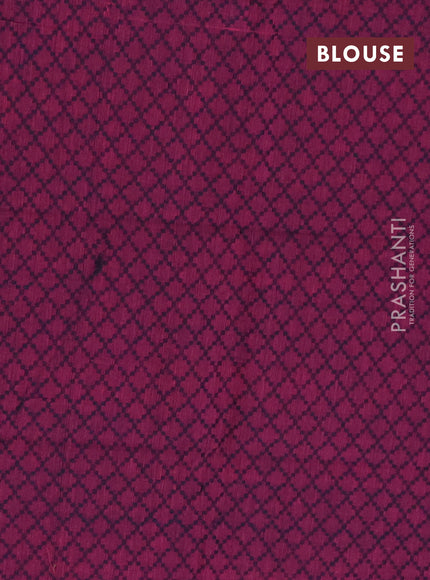 Chettinad cotton saree peacock green and purple with plain body and long zari woven border