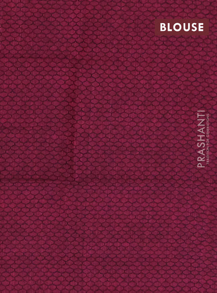 Chettinad cotton saree black and magenta pink with plain body and ganga jamuna border