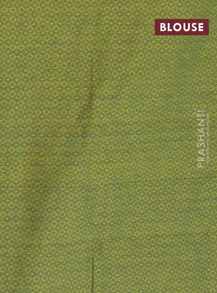 Chettinad cotton saree deep wine and light green with thread woven buttas and temple design rettapet zari woven border