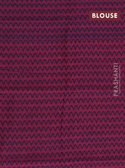 Chettinad cotton saree sunset orange and purple with thread woven buttas and zari woven border