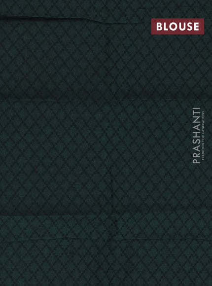 Chettinad cotton saree mustard green and green with thread woven buttas and long zari woven border
