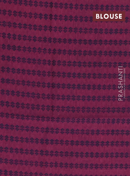 Chettinad cotton saree teal green and purple with thread woven buttas and long temple design zari woven border