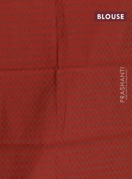 Chettinad cotton saree light green and maroon shade with thread woven buttas and long temple design zari woven border