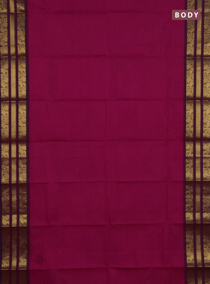 Chettinad cotton saree pink and purple with thread woven buttas and zari woven butta border