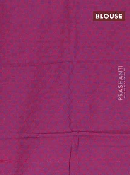 Chettinad cotton saree teal green and purple with thread woven buttas and zari woven border