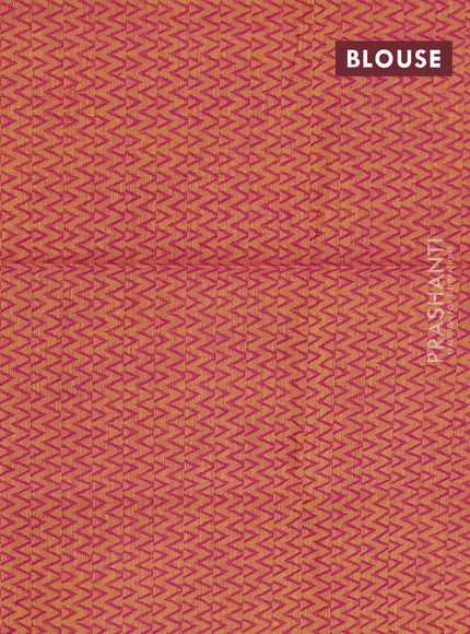 Chettinad cotton saree dark magenta and mustard yellow with thread woven buttas and rettapet zari woven border