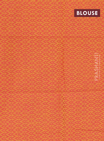 Chettinad cotton saree pink and mustard yellow with plain body and temple design rettapet zari woven border