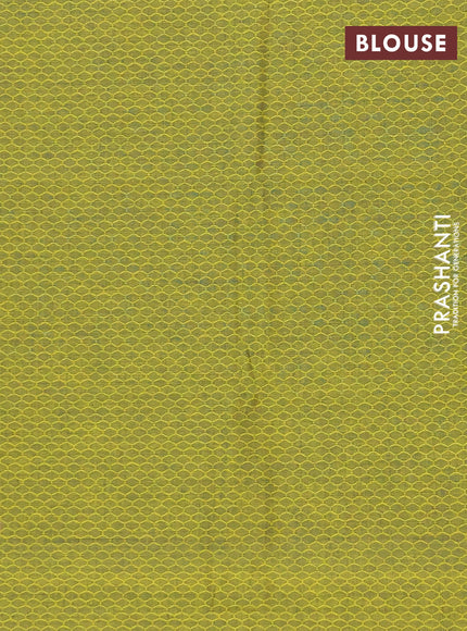 Chettinad cotton saree mehendi green and light green with thread woven buttas and long zari woven border