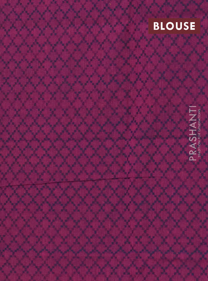 Chettinad cotton saree sunset oragne and purple with thread woven buttas and long zari woven border