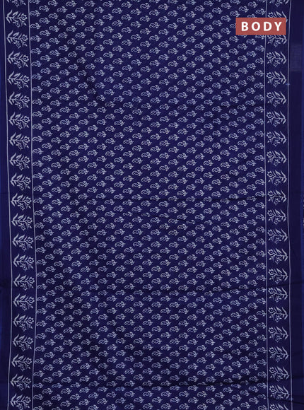 Jaipur cotton saree blue with allover butta prints and printed border