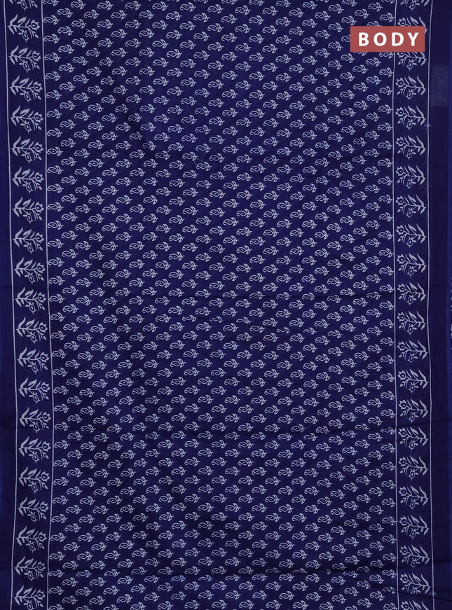 Jaipur cotton saree blue with allover butta prints and printed border