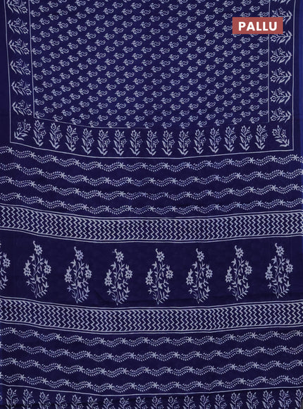 Jaipur cotton saree blue with allover butta prints and printed border