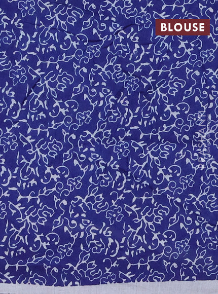 Jaipur cotton saree blue with allover butta prints and printed border