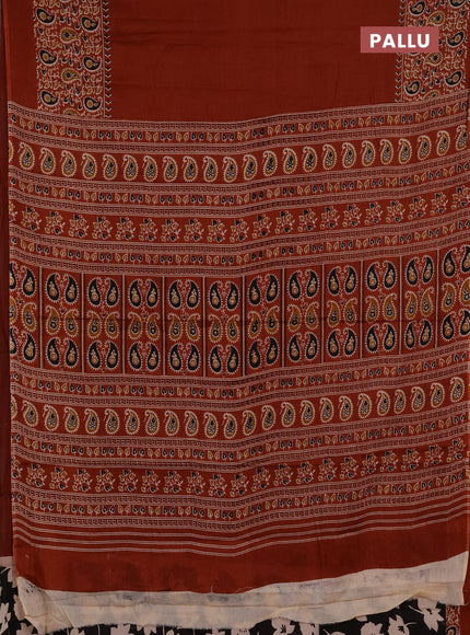 Jaipur cotton saree brown with plain body and long printed border