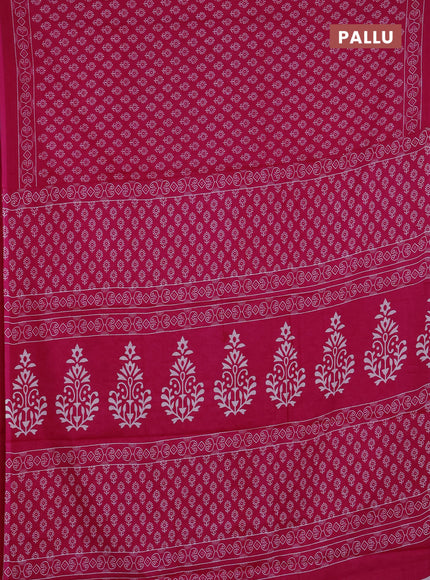 Jaipur cotton saree pink with allover butta prints and printed border