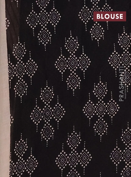 Jaipur cotton saree rust shade and black with allover butta prints and printed border