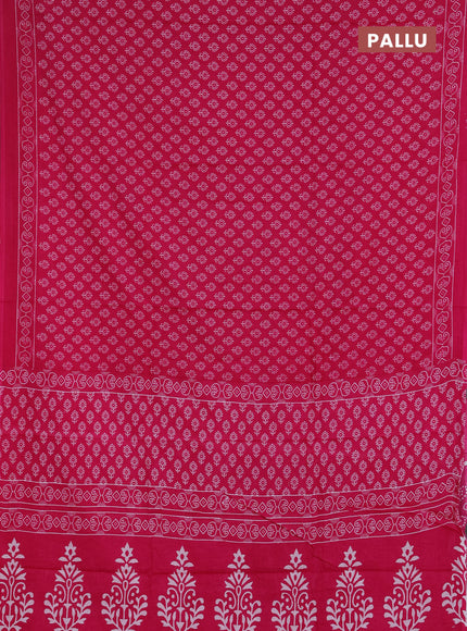 Jaipur cotton saree pink with allover butta prints and printed border