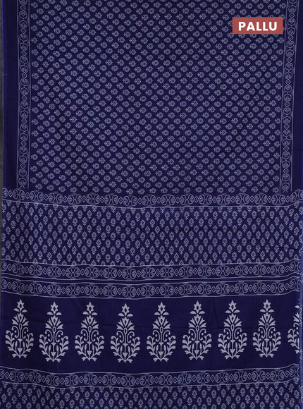 Jaipur cotton saree blue with allover butta prints and printed border