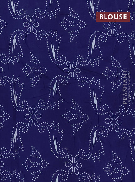 Jaipur cotton saree blue with allover butta prints and printed border
