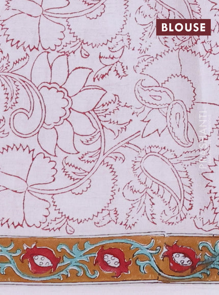 Jaipur cotton saree maroon and dark mustard with allover butta prints and printed border