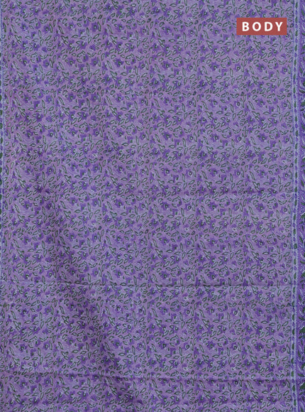 Jaipur cotton saree lavender with allover floral prints and printed border