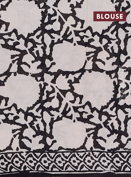 Jaipur cotton saree brown and black with allover butta prints and printed border