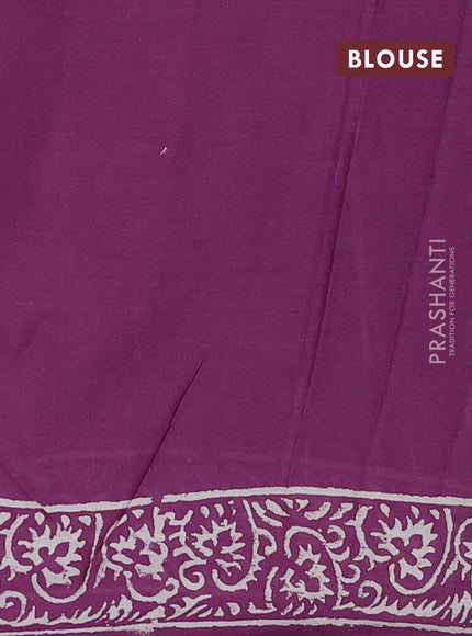 Jaipur cotton saree magenta pink with allover warli prints and printed border