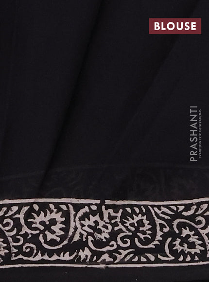 Jaipur cotton saree black with allover warli prints and printed border