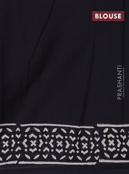 Jaipur cotton saree black with allover warli prints and printed border