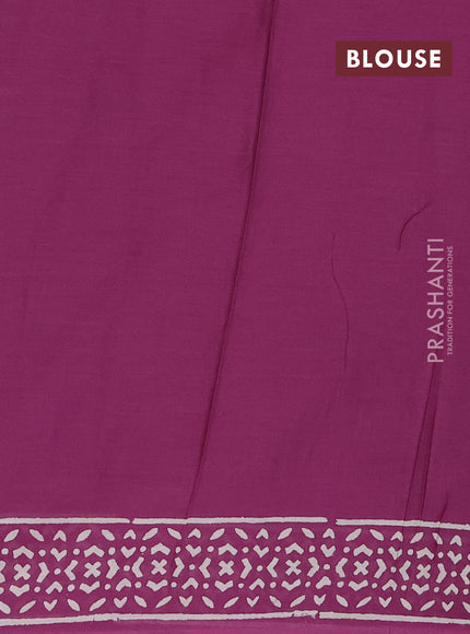 Jaipur cotton saree magenta pink with allover warli prints and printed border