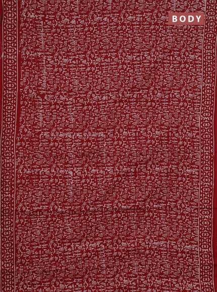 Jaipur cotton saree maroon with allover warli prints and printed border