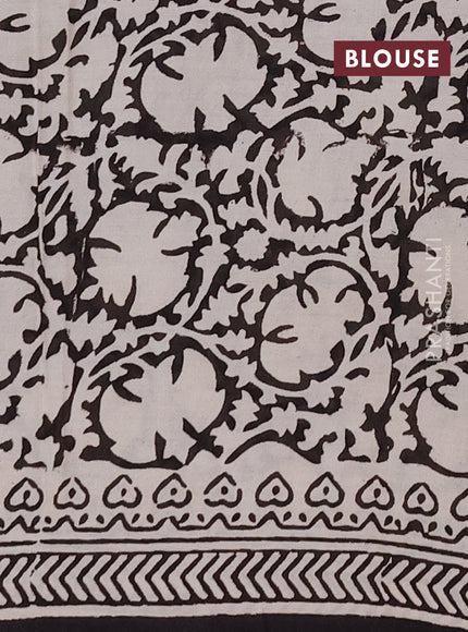 Jaipur cotton saree beige maroon and coffee brown with allover butta prints and printed border