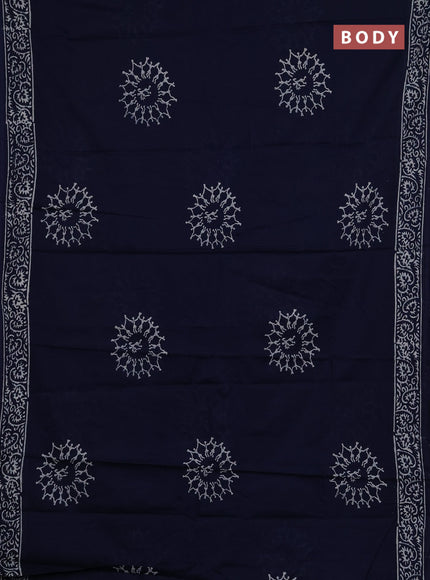 Jaipur cotton saree navy blue with butta prints and printed border