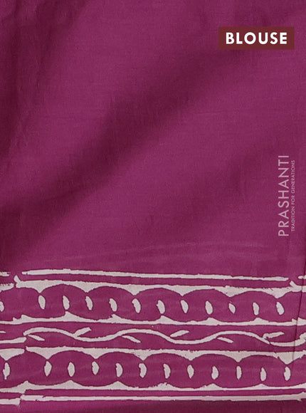 Jaipur cotton saree magenta pink with allover warli prints and printed border