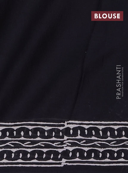 Jaipur cotton saree black with allover warli prints and printed border