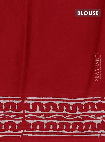 Jaipur cotton saree maroon with allover warli prints and printed border
