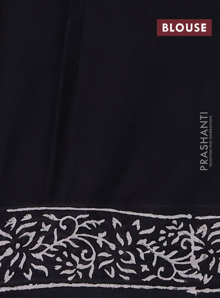 Jaipur cotton saree black with allover warli prints and printed border