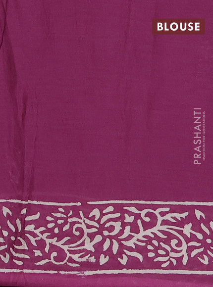 Jaipur cotton saree magenta pink with allover warli prints and printed border