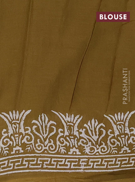 Jaipur cotton saree mehendi green with butta prints and printed border