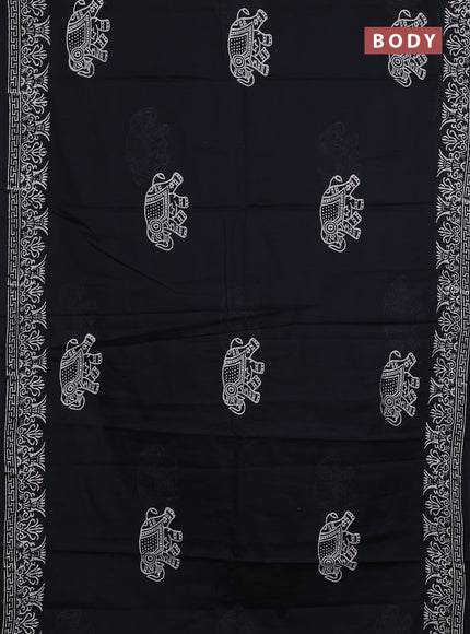 Jaipur cotton saree black with butta prints and printed border