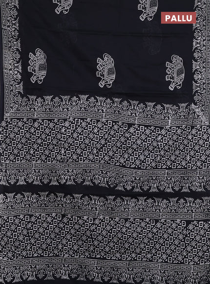 Jaipur cotton saree black with butta prints and printed border