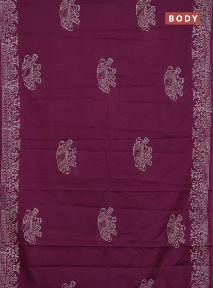 Jaipur cotton saree magenta pink with butta prints and printed border