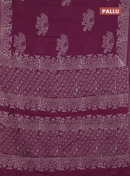 Jaipur cotton saree magenta pink with butta prints and printed border