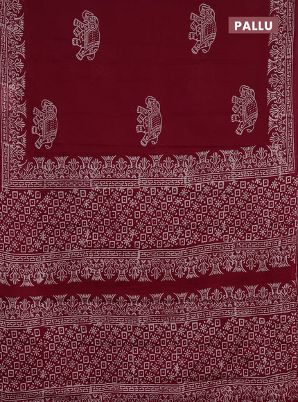 Jaipur cotton saree maroon with butta prints and printed border