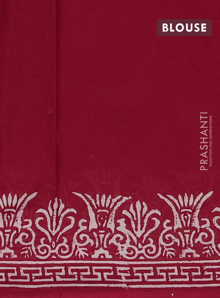 Jaipur cotton saree maroon with butta prints and printed border