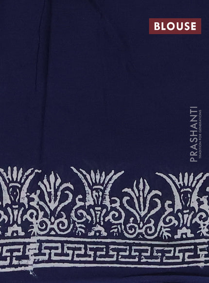 Jaipur cotton saree navy blue with butta prints and printed border