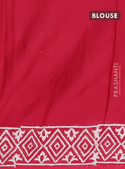Jaipur cotton saree maroon with allover warli prints and printed border