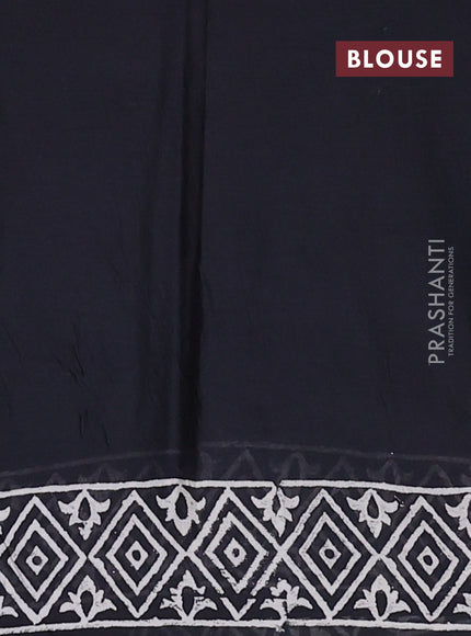Jaipur cotton saree black with allover warli prints and printed border